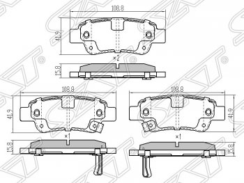 Колодки тормозные задние SAT Honda CR-V RE1,RE2,RE3,RE4,RE5,RE7 рестайлинг (2009-2012)