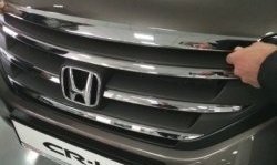 2 999 р. Накладка на капот СТ Honda CR-V RM1,RM3,RM4 дорестайлинг (2012-2015)  с доставкой в г. Калуга. Увеличить фотографию 2