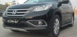 9 749 р. Накладка на передний бампер CT Honda CR-V RM1,RM3,RM4 дорестайлинг (2012-2015) (Неокрашенная)  с доставкой в г. Калуга. Увеличить фотографию 2