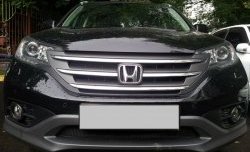 1 469 р. Сетка на бампер (2.0) Russtal (черная) Honda CR-V RM1,RM3,RM4 дорестайлинг (2012-2015)  с доставкой в г. Калуга. Увеличить фотографию 1