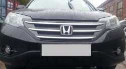 2 249 р. Сетка на бампер (2.4) Russtal (черная) Honda CR-V RM1,RM3,RM4 дорестайлинг (2012-2015)  с доставкой в г. Калуга. Увеличить фотографию 4