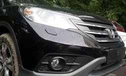 1 539 р. Сетка на бампер (2.0) Russtal (хром)  Honda CR-V  RM1,RM3,RM4 (2012-2015)  с доставкой в г. Калуга. Увеличить фотографию 4