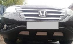 2 059 р. Сетка на бампер (2.4) Russtal (хром) Honda CR-V RM1,RM3,RM4 дорестайлинг (2012-2015)  с доставкой в г. Калуга. Увеличить фотографию 1
