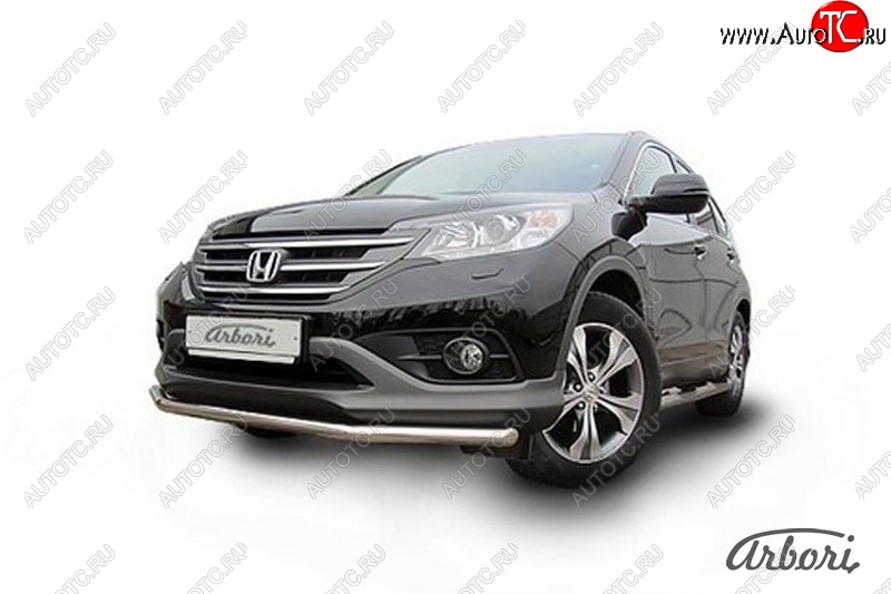 11 699 р. Защита переднего бампера Arbori (нержавейка, 1 труба d57 mm). Honda CR-V RM1,RM3,RM4 дорестайлинг (2012-2015)  с доставкой в г. Калуга