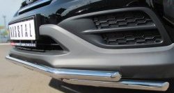 13 999 р. Защита переднего бампера (2 трубыØ42 мм, нержавейка) Russtal  Honda CR-V  RM1,RM3,RM4 (2012-2015)  с доставкой в г. Калуга. Увеличить фотографию 2