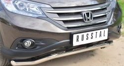 13 549 р. Защита переднего бампера (Ø63 мм волна, нержавейка, 2.4) Russtal  Honda CR-V  RM1,RM3,RM4 (2012-2015)  с доставкой в г. Калуга. Увеличить фотографию 2
