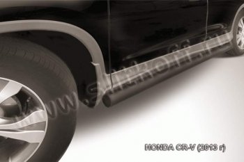 8 599 р. Защита порогов из трубы d76 Slitkoff  Honda CR-V  RM1,RM3,RM4 (2012-2015) (Цвет: серебристый)  с доставкой в г. Калуга. Увеличить фотографию 1