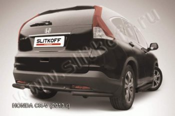 4 999 р. Защита заднего бампера из уголков d57 Slitkoff  Honda CR-V  RM1,RM3,RM4 (2012-2015) (Цвет: серебристый)  с доставкой в г. Калуга. Увеличить фотографию 1