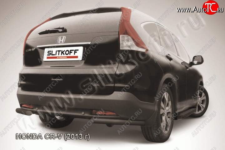 4 999 р. Защита заднего бампера из уголков d57 Slitkoff  Honda CR-V  RM1,RM3,RM4 (2012-2015) (Цвет: серебристый)  с доставкой в г. Калуга
