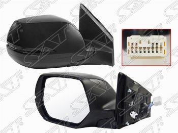 Правое боковое зеркало заднего вида SAT (поворот, обогрев, складное, 9 контактов) Honda CR-V RM1,RM3,RM4 дорестайлинг (2012-2015)