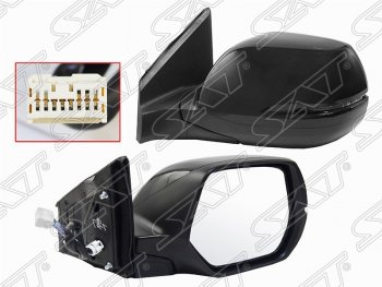 Левое боковое зеркало заднего вида SAT (обогрев, поворот, 7 контактов) Honda CR-V RM1,RM3,RM4 дорестайлинг (2012-2015)