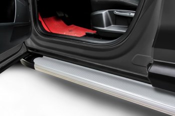 13 799 р. Пороги алюминиевые Slitkoff  Honda CR-V  RM1,RM3,RM4 (2012-2015) (Optima Silver)  с доставкой в г. Калуга. Увеличить фотографию 1