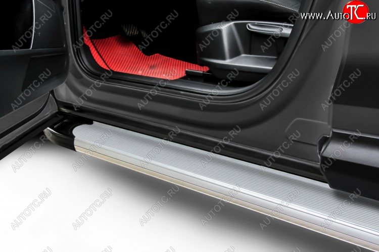 13 799 р. Пороги алюминиевые Slitkoff  Honda CR-V  RM1,RM3,RM4 (2012-2015) (Optima Silver)  с доставкой в г. Калуга