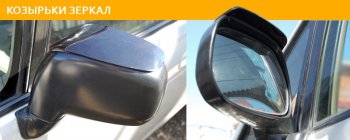279 р. Козырьки зеркал CA-Plastik  Honda CR-V  RW,RT (2016-2024) (Classic полурозрачный, Неокрашенные)  с доставкой в г. Калуга. Увеличить фотографию 1
