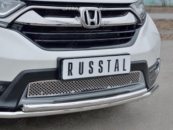 1 799 р. Решетка радиатора Russtal (лист)  Honda CR-V  RW,RT (2016-2020) (Неокрашенная)  с доставкой в г. Калуга. Увеличить фотографию 1