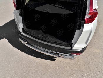 1 399 р. Защитная накладка заднего бампера на Russtal  Honda CR-V  RW,RT (2016-2020) (Нержавейка полированная)  с доставкой в г. Калуга. Увеличить фотографию 1