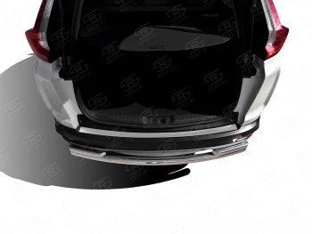 2 199 р. Защитная накладка заднего бампера на Russtal  Honda CR-V  RW,RT (2016-2020) (Нержавейка шлифованная)  с доставкой в г. Калуга. Увеличить фотографию 1