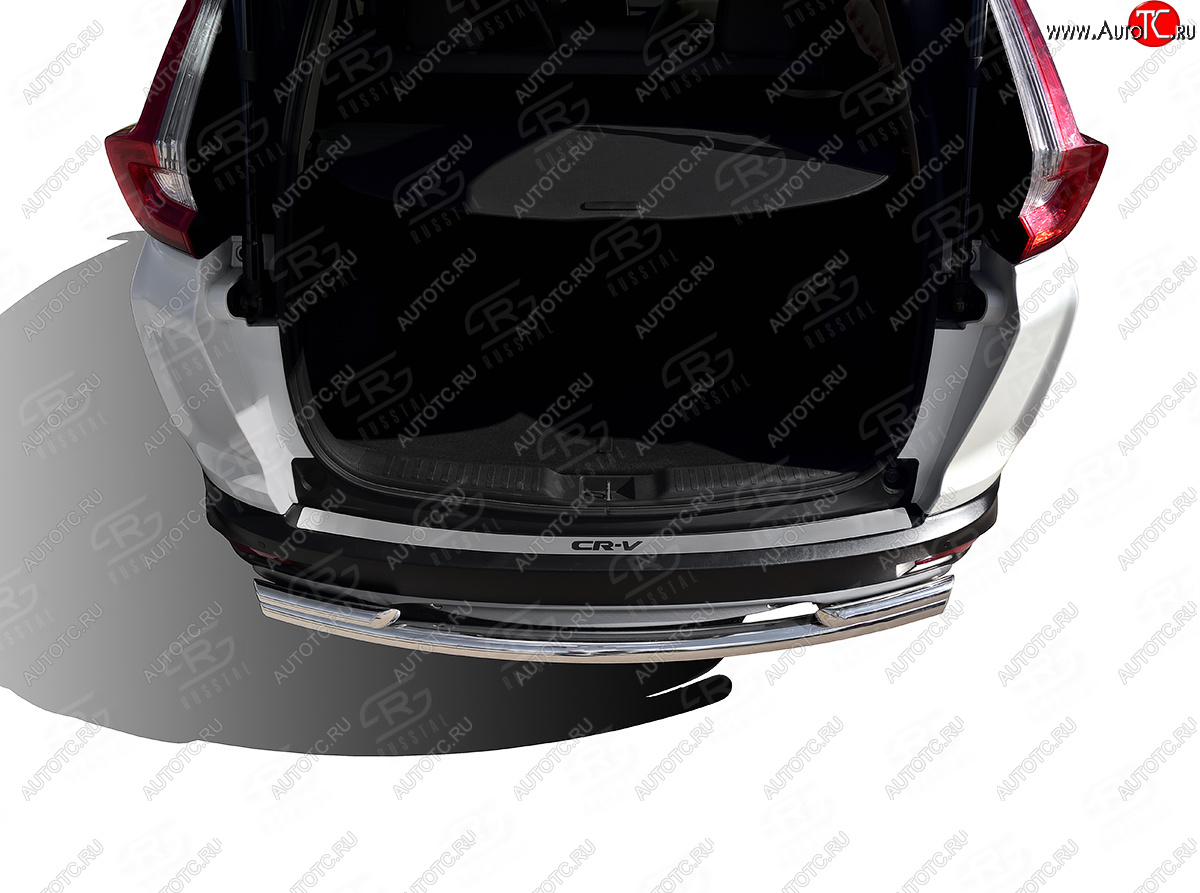 3 299 р. Защитная накладка заднего бампера Russtal (надпись)  Honda CR-V  RW,RT (2016-2020)  с доставкой в г. Калуга