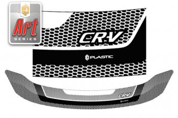 2 259 р. Дефлектор капота CA-Plastiс  Honda CR-V  RE1,RE2,RE3,RE4,RE5,RE7 (2009-2012) (Серия Art графит)  с доставкой в г. Калуга. Увеличить фотографию 1