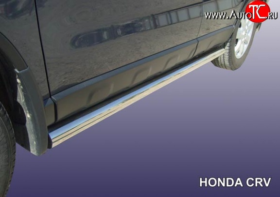 11 949 р. Защита порогов из круглой трубы диаметром 76 мм Slitkoff  Honda CR-V  RE1,RE2,RE3,RE4,RE5,RE7 (2009-2012) (Нержавейка, Полированная)  с доставкой в г. Калуга
