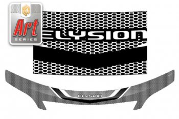 2 799 р. Дефлектор капота (RR1, RR2, RR3, RR4) CA-Plastic exclusive  Honda Elysion  1 (2004-2006) (Серия Art графит)  с доставкой в г. Калуга. Увеличить фотографию 1