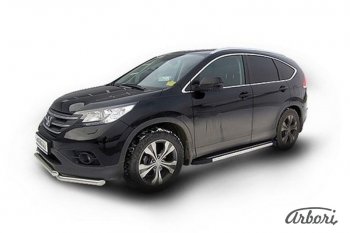 12 509 р. Порожки для ног Arbori Luxe Black Honda CR-V RM1,RM3,RM4 дорестайлинг (2012-2015)  с доставкой в г. Калуга. Увеличить фотографию 2