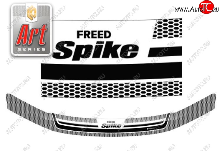 2 259 р. Дефлектор капота CA-Plastiс  Honda Freed Spike  1 (2010-2011) (Серия Art черная)  с доставкой в г. Калуга
