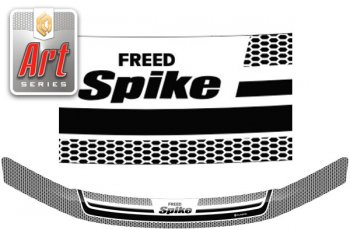 2 259 р. Дефлектор капота CA-Plastiс  Honda Freed Spike  1 (2010-2011) (Серия Art графит)  с доставкой в г. Калуга. Увеличить фотографию 1