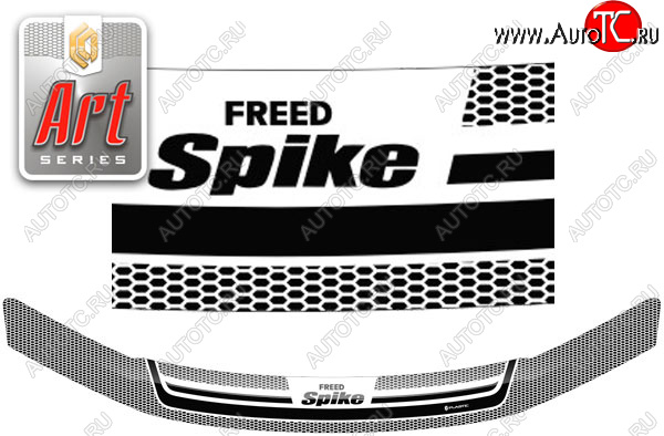 2 259 р. Дефлектор капота CA-Plastiс  Honda Freed Spike  1 (2010-2011) (Серия Art графит)  с доставкой в г. Калуга