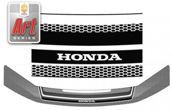 2 399 р. Дефлектор капота RK CA-Plastic  Honda StepWagon  4 RK (2009-2012) (Серия Art графит)  с доставкой в г. Калуга. Увеличить фотографию 1