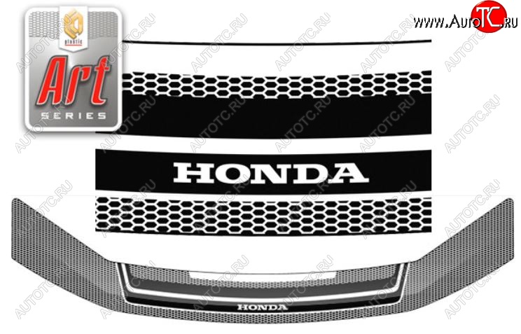 2 399 р. Дефлектор капота RK CA-Plastic  Honda StepWagon  4 RK (2009-2012) (Серия Art графит)  с доставкой в г. Калуга