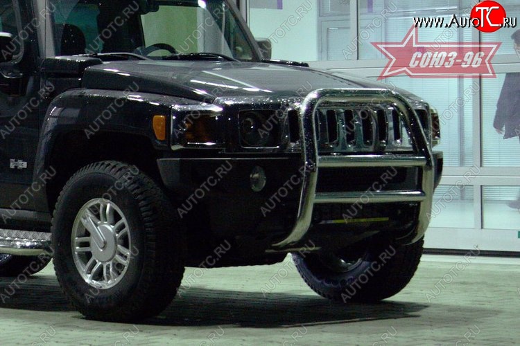 19 439 р. Защита переднего бампера Souz-96 (d76) HUMMER H3 (2005-2010)  с доставкой в г. Калуга