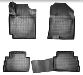 2 199 р. Коврики салонные Noplast (3D)  Hyundai Kona  OS (2017-2021) (Черные)  с доставкой в г. Калуга. Увеличить фотографию 1