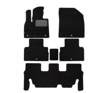 3 399 р. Текстильные коврики салона Klever Premium (7 мест, 6 шт.)  Hyundai Palisade  LX2 (2018-2022) (Цвет: черный)  с доставкой в г. Калуга. Увеличить фотографию 1