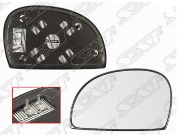 679 р. Левое полотно зеркала SAT (сферическое с обогревом)  Hyundai Accent  седан ТагАЗ (2001-2012)  с доставкой в г. Калуга. Увеличить фотографию 1