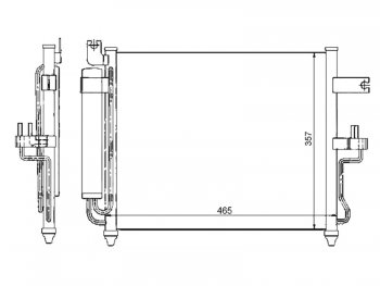 4 999 р. Радиатор кондиционера (MT) SAT  Hyundai Accent  седан ТагАЗ (2001-2012)  с доставкой в г. Калуга. Увеличить фотографию 1