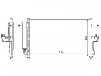 5 249 р. Радиатор кондиционера SAT  Hyundai Accent  седан ТагАЗ (2001-2012)  с доставкой в г. Калуга. Увеличить фотографию 1