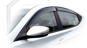 2 169 р. Дефлектора окон CA-Plastiс Hyundai Avante (2010-2013) (Classic полупрозрачный, Без хром.молдинга, Крепление только на скотч)  с доставкой в г. Калуга. Увеличить фотографию 1