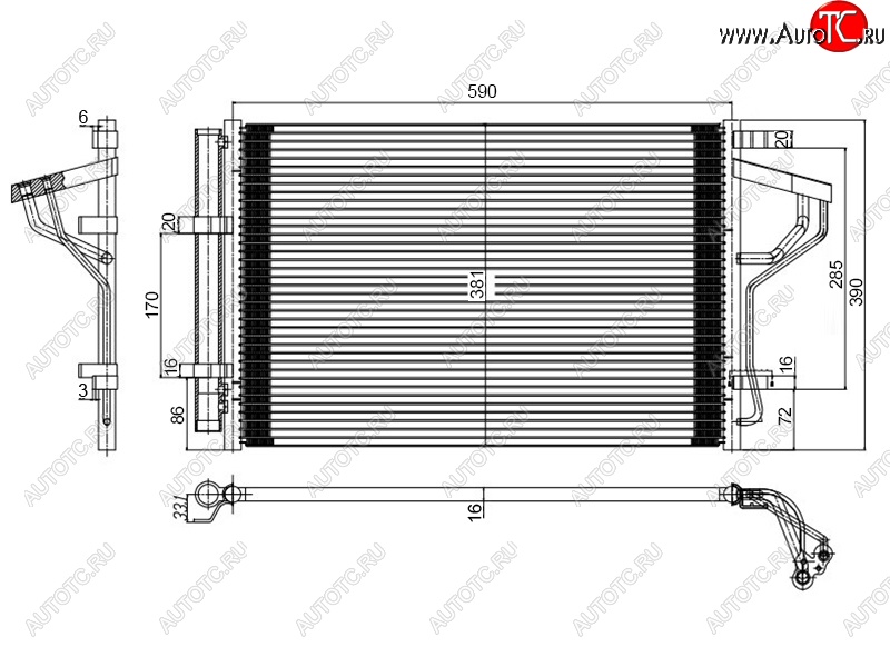 6 249 р. Радиатор кондиционера SAT Hyundai Elantra AD дорестайлинг (2016-2019)  с доставкой в г. Калуга