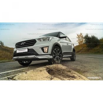 Накладка переднего бампера TopKontur Design Hyundai (Хюндаи) Creta (Крета)  GS (2015-2021) GS дорестайлинг, рестайлинг