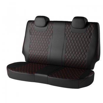 16 999 р. Чехлы для сидений Lord Autofashion Байрон (экокожа)  Hyundai Creta  GS (2015-2021) (Чёрный, вставка чёрная, строчка красная)  с доставкой в г. Калуга. Увеличить фотографию 2