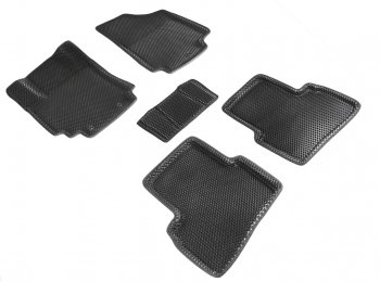 Коврики в салон EVA 3D РОМБ (полимер) Hyundai Creta GS дорестайлинг (2015-2019)  (Черный, кант черный)