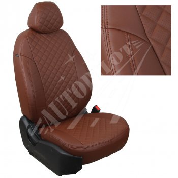 7 799 р. Чехлы сидений AUTOPILOT Экокожа Ромб (60/40)  Hyundai Creta  GS (2015-2021) (Темно коричневый + Темно коричневый)  с доставкой в г. Калуга. Увеличить фотографию 1