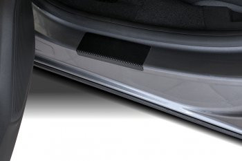 2 599 р. Пороги накладки автомобиля Russtal  Hyundai Creta  GS (2015-2021) (Нержавейка с покрытием карбон и надписью)  с доставкой в г. Калуга. Увеличить фотографию 1