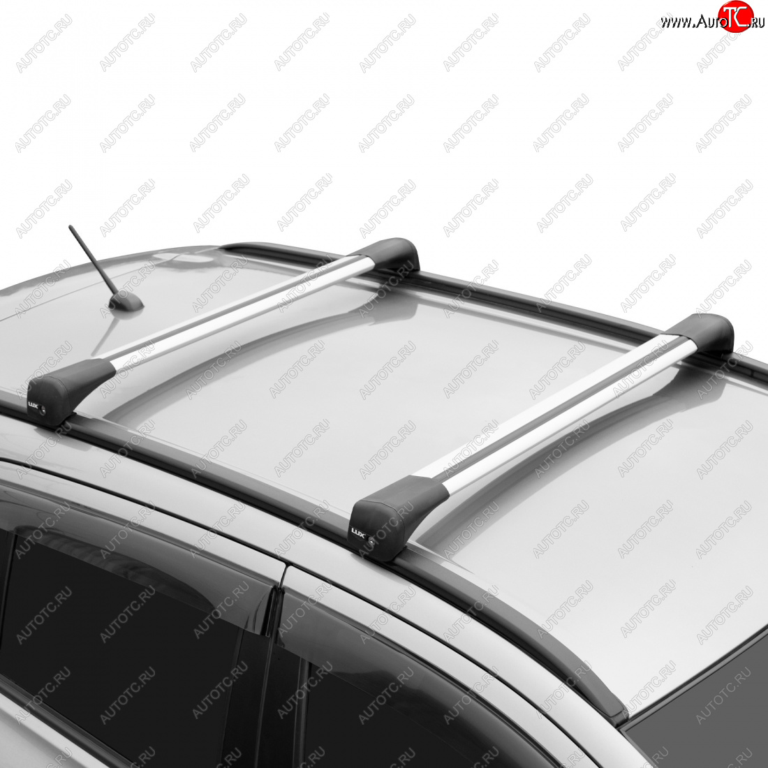 12 897 р. Багажник сборе на низкие рейлинги LUX BRIDGE  Hyundai Creta  SU (2021-2024) (дуги аэро-трэвэл, серебро, 99/99 см)  с доставкой в г. Калуга