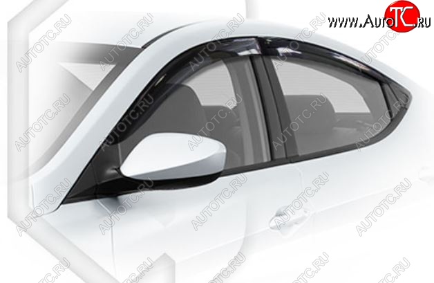 1 799 р. Дефлектора окон CA-Plastiс Hyundai Elantra AD рестайлинг (2018-2020) (Classic полупрозрачный, Без хром.молдинга)  с доставкой в г. Калуга
