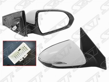 6 299 р. Правое боковое зеркало заднего вида SAT (регулировка, поворот, 5 контактов) Hyundai Elantra AD дорестайлинг (2016-2019) (Неокрашенное)  с доставкой в г. Калуга. Увеличить фотографию 1