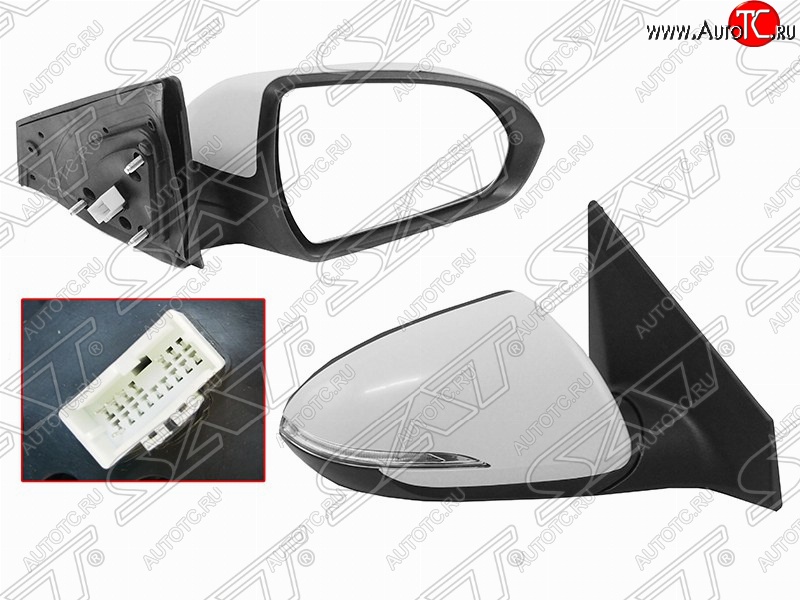 6 299 р. Правое боковое зеркало заднего вида SAT (регулировка, поворот, 5 контактов)  Hyundai Elantra  AD (2016-2019) (Неокрашенное)  с доставкой в г. Калуга