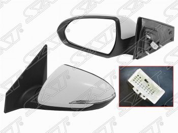 6 299 р. Левое боковое зеркало заднего вида SAT (регул-ка, поворот, 5 контактов) Hyundai Elantra AD дорестайлинг (2016-2019) (Неокрашенное)  с доставкой в г. Калуга. Увеличить фотографию 1
