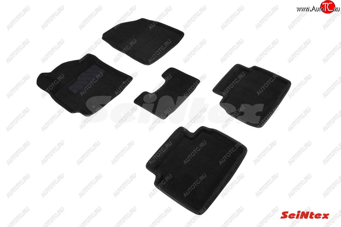 4 799 р. Комплект 3D ковриков в салон (ворсовые / чёрные) Seintex  Hyundai Elantra  AD (2016-2020)  с доставкой в г. Калуга